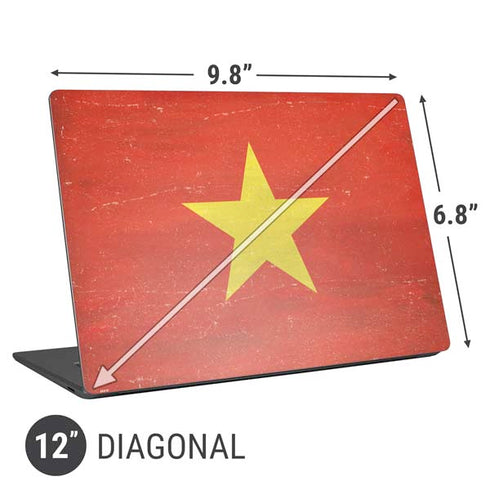 Vietnam Flag Distressed Universal Laptop 12in (9.8 x 6.8in) Skin